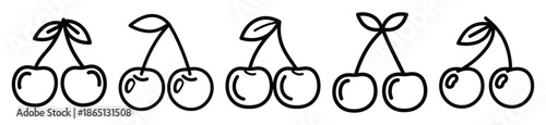 cherry pair food outline icon collection. Vector illustration