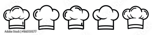 chef hat food outline icon collection. Vector illustration