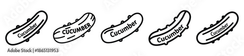 cucumber food outline icon collection. Vector illustration