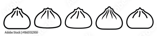 dumpling food outline icon collection. Vector illustration