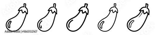 eggplant food outline icon collection. Vector illustration