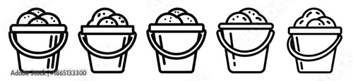 ice bucket food outline icon collection. Vector illustration