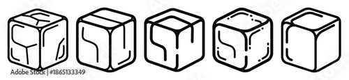 ice cube food outline icon collection. Vector illustration