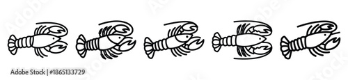 lobster food outline icon collection. Vector illustration