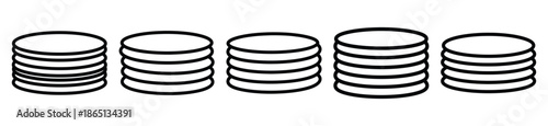pancake stack food outline icon collection. Vector illustration