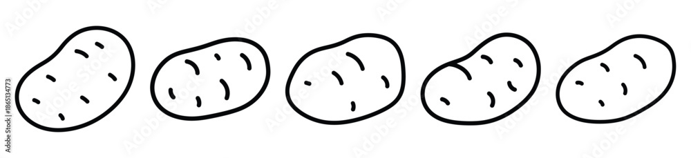 Fototapeta premium potato food outline icon collection. Vector illustration