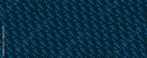 Matrix abstract background with dolar binary numbers. Futuristic background with code or data, vector matrix wallpaper illustration.