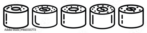sushi roll food outline icon collection. Vector illustration