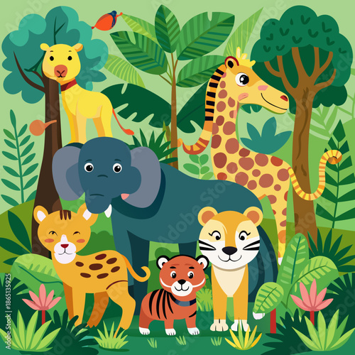 Photography Jungle animals set
