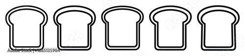 toast slice food outline icon collection. Vector illustration
