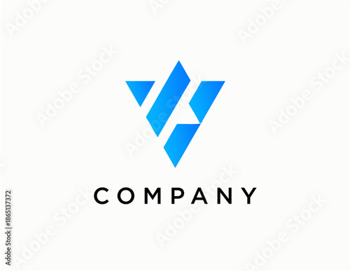 Free Download Abstract blue triangle logo with modern geometric design for company branding. - GFXLoad