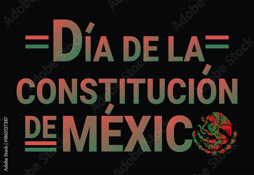 Vibrant gradient typography artwork celebrating foundational national principles and heritage, featuring bold text and symbolic emblem in patriotic colors on a dark background.