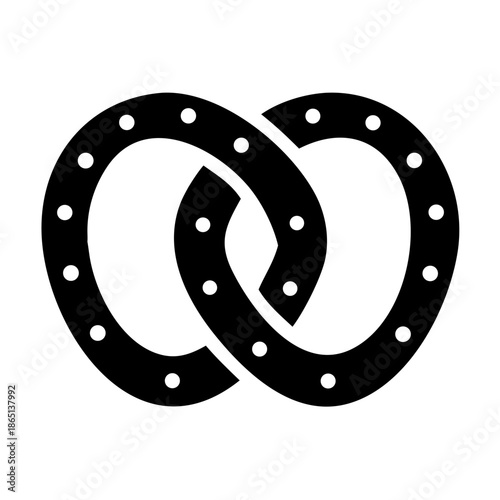 Interlocked studded knot icon symbolizing connection or an abstract infinity loop