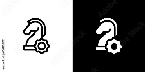 Strategic Management icon concept with flat Black White Background. Vector illustration.