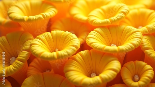 Golden Mushrooms Macro Texture Natural Gourmet Food Background