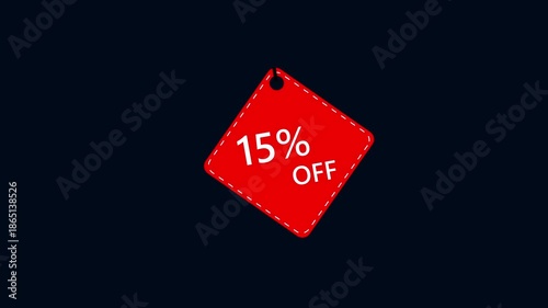 15% OFF discount tag animation