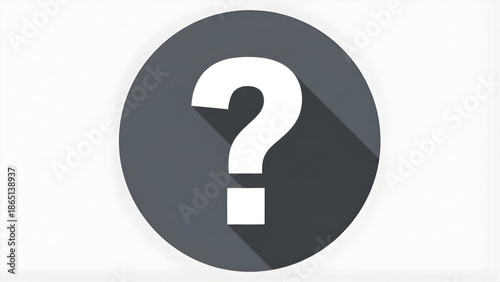 White Question Mark Icon with Shadow symbol