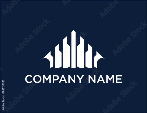 Modern Cityscape Building Logo Design for Company Branding.