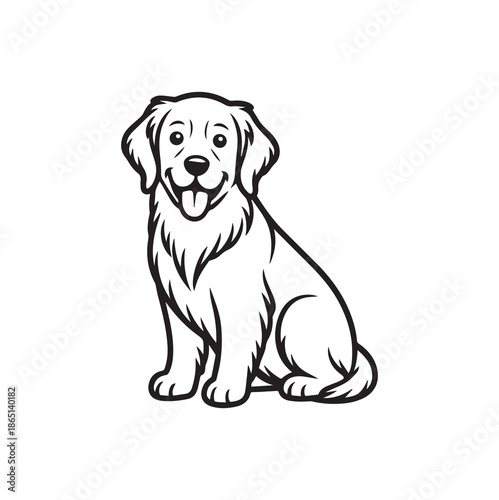 Simple Black and White Animal Line Art for Kids Coloring Book