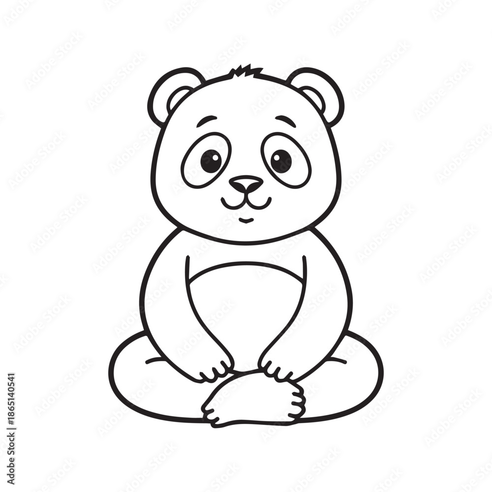 Obraz premium Simple Black and White Animal Line Art for Kids Coloring Book