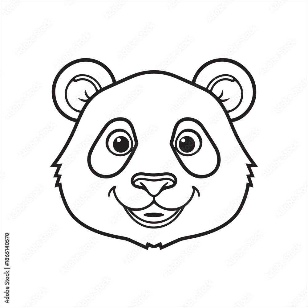 Obraz premium Simple Black and White Animal Line Art for Kids Coloring Book