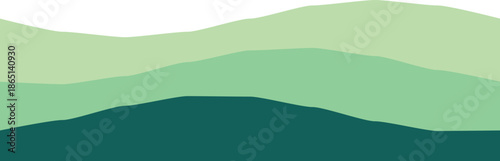 Green gradient waves in abstract style create a calming, artistic design, ideal for decor or backgrounds.