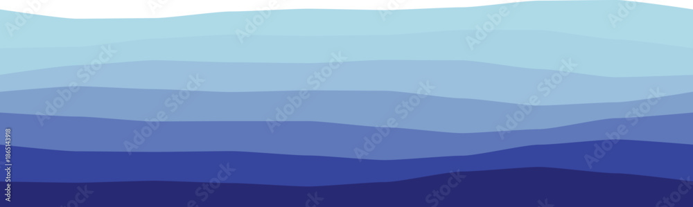 Obraz premium Abstract illustration featuring layered blue waves creating a serene, flowing gradient effect.