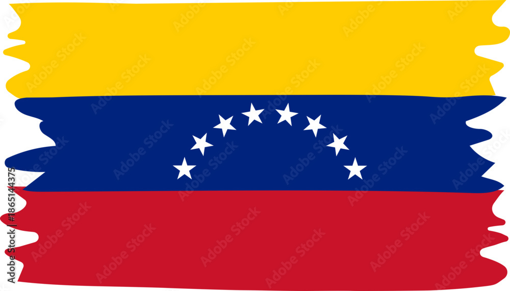 Fototapeta premium Venezuela flag on brush stroke illustration