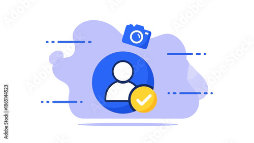 A megaphone emitting sound waves is depicted in a graphic illustration surrounded by abstract shapes and stars.