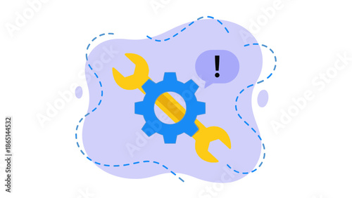 A megaphone emitting sound waves is depicted in a graphic illustration surrounded by abstract shapes and stars.