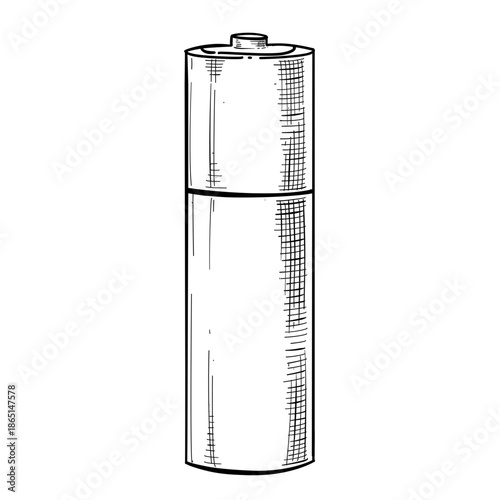 Battery vector line art hand drawn illustration