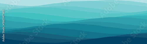 Abstract design featuring layered ocean waves in varying shades of blue, perfect for creative projects.