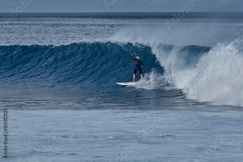 Punta Carola, home to one of the most famous and challenging surf breaks on San Cristóbal Island. Known for its powerful right-hand reef break, this spot is a favorite for experienced surfers seeking 