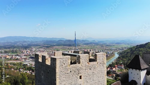 Aerial view from Celje Castle overlooking the city of Celje