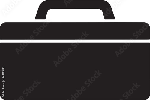 Black briefcase with rounded corners and handle luggage