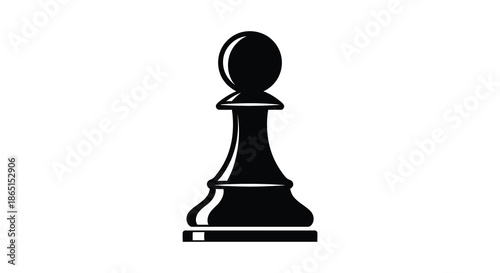 A strikingly simple image of a classic black chess pawn standing out against a white background silhouette
