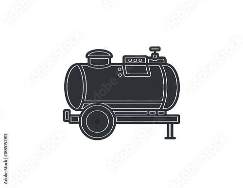 Mobile Industrial Storage Tank Icon for Water or Fuel Transport