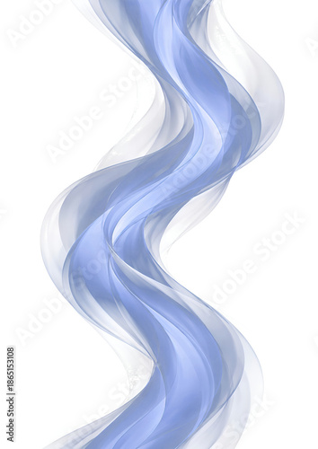 An abstract blue smoke design features a smooth wave pattern with colorful curves and soft motion flows against a white background for a light artistic concept