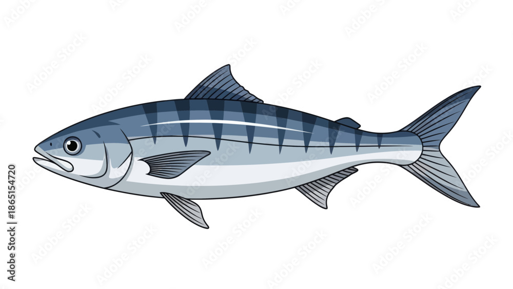 Obraz premium Barracuda fish illustration, marine predator