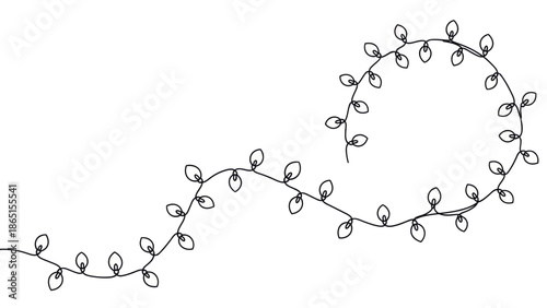 Christmas lights string isolated on white background