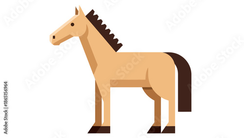 Horse illustration, cartoon style animal