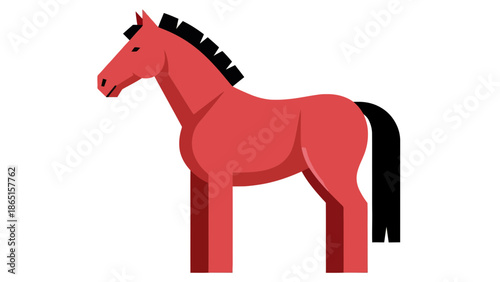 Stylized Red Horse Illustration