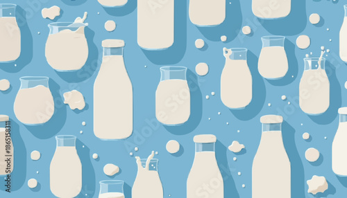 seamless pattern with water drops on blue background