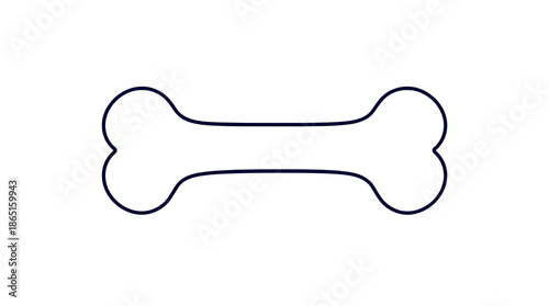 Minimalist Dog Bone Line Art Illustration isolated on transparent background