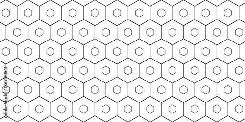 Honeycomb seamless hexagon pattern. Black and white color wallpaper. Honey comb background. Vector illustration. eps 10
