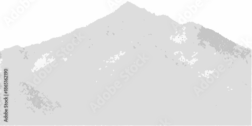 A grayscale depiction of a mountain range with snow patches