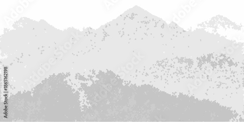 A grayscale illustration depicting a mountainous landscape with textured details