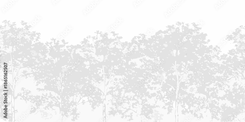 Obraz premium A grayscale silhouette of a dense forest with tall slender trees