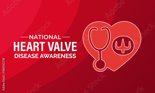 Vector illustration based on the theme of National Heart Valve Disease Awareness Day, observed every February, designed for banner, poster, card, and background use.