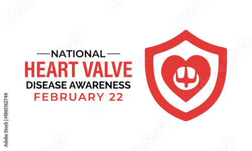Vector illustration based on the theme of National Heart Valve Disease Awareness Day, observed every February, designed for banner, poster, card, and background use.
